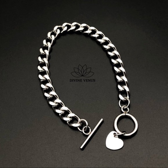 Toggle Clasp Bracelet | Stainless Steel Curb Chain - Picture 12 of 14